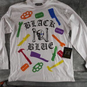 NWT Black N Blue  White with Colorful Graphic Tee  T-Shirt Men's Size 2XL ANB